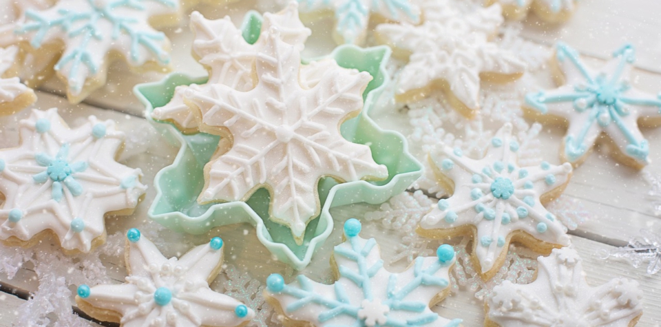 Iced snowflake cookies